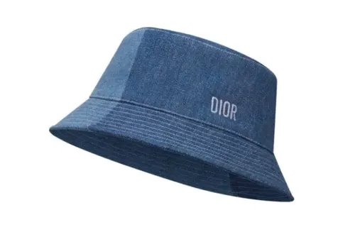 DIOR Cotton, Elastane Bucket Hats Kids' Blue