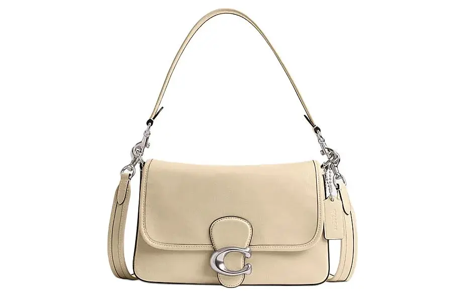 COACH Soft Tabby Cow Leather Portable Crossbody Bag, Shoulder Bag Medium Women's Ivory