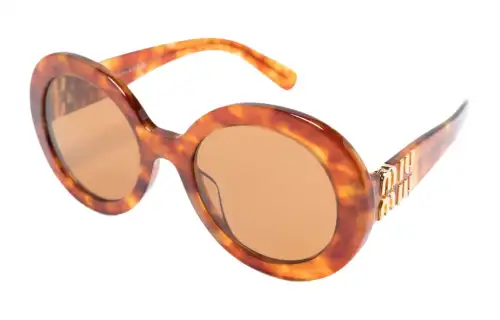 【Previous Season】logo-lettering round-frame sunglasses