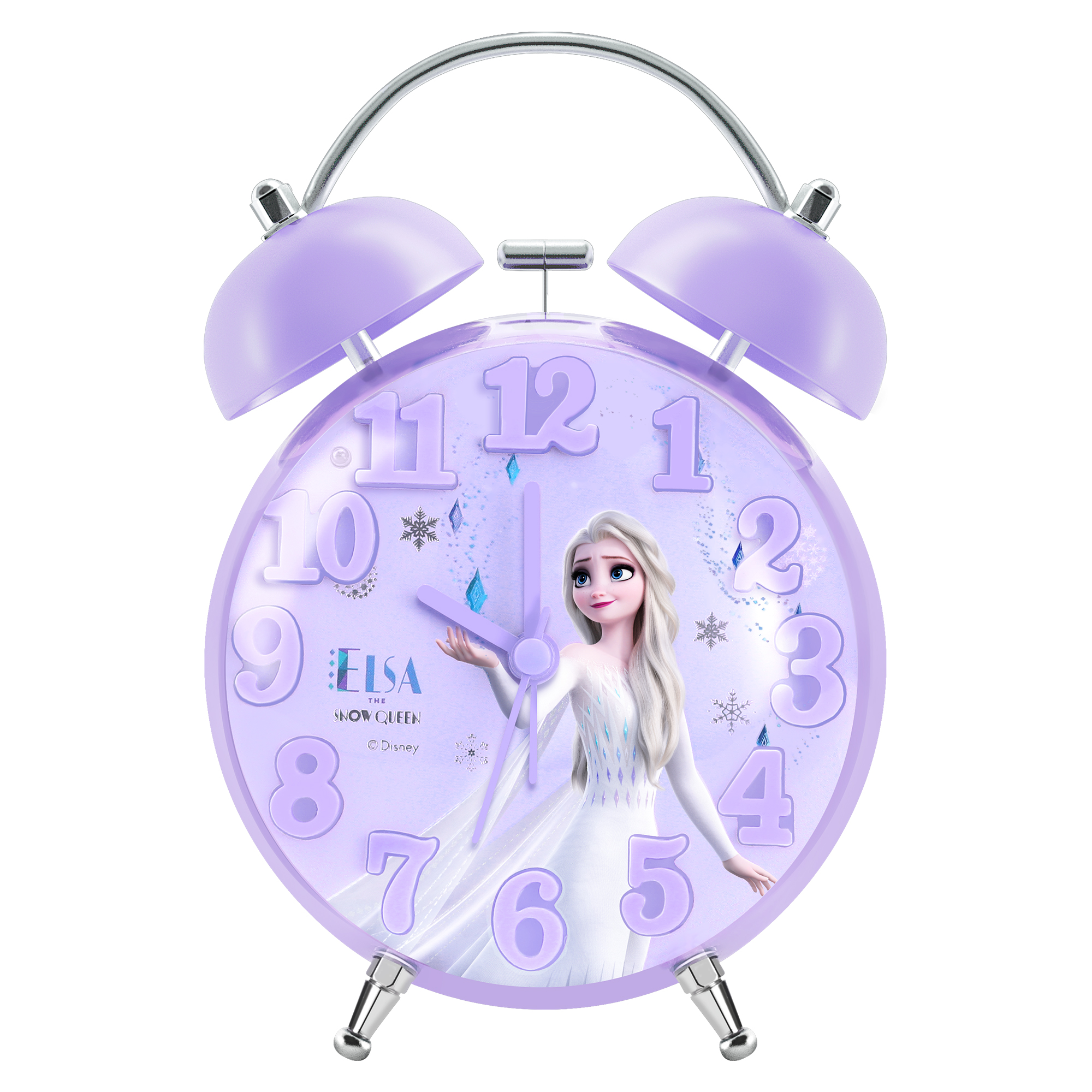 Disney Disney Frozen Series Princess Elsa Girl's Bedside Wake-up Magic Bedroom Classic Big Ring Scanning Silent Mechanical Movement Student's Good-Looking Alarm Clock Children's Purple