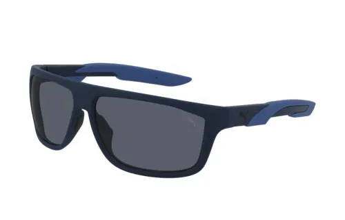 PUMA Injection Molded Irregular Shape Sunglasses Men's Black/Blue