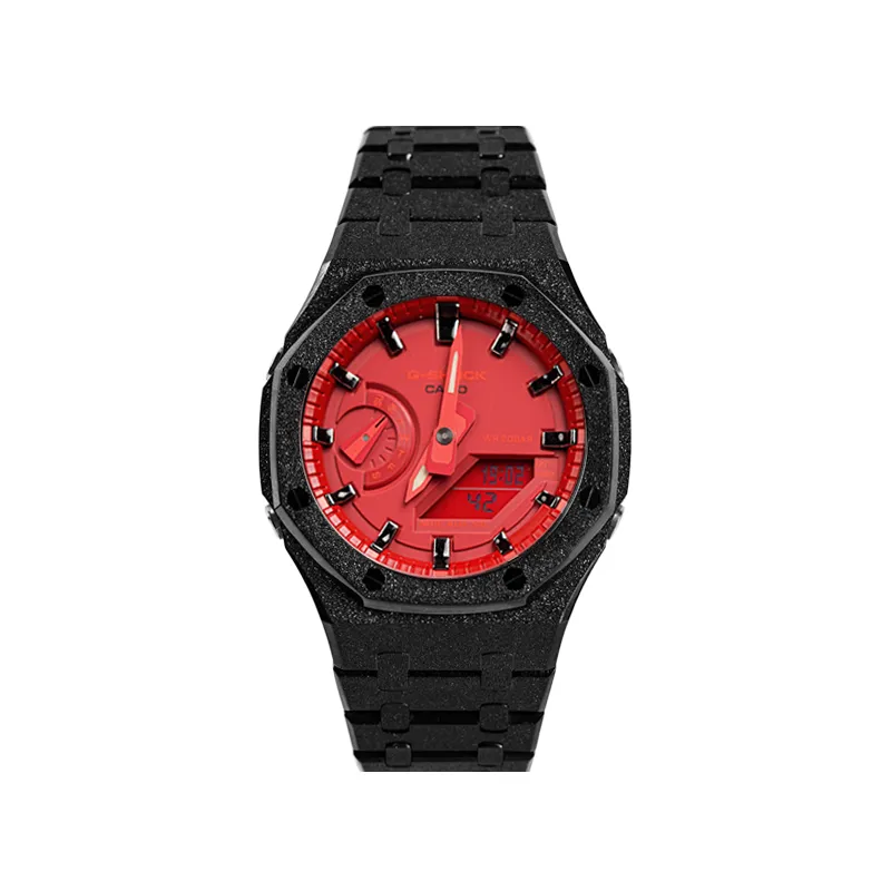 CASIO Unisex Liquid Crystal/Analog Dual Display Series 48.5mm Red Watch