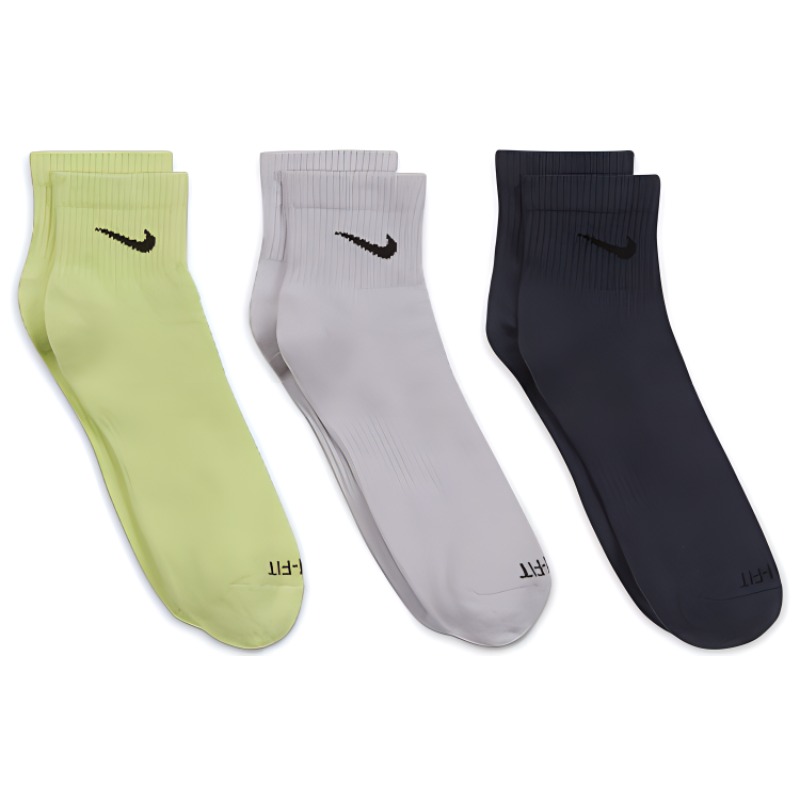 Nike Ankle Socks Unisex Yellow/Gray/Navy Blue