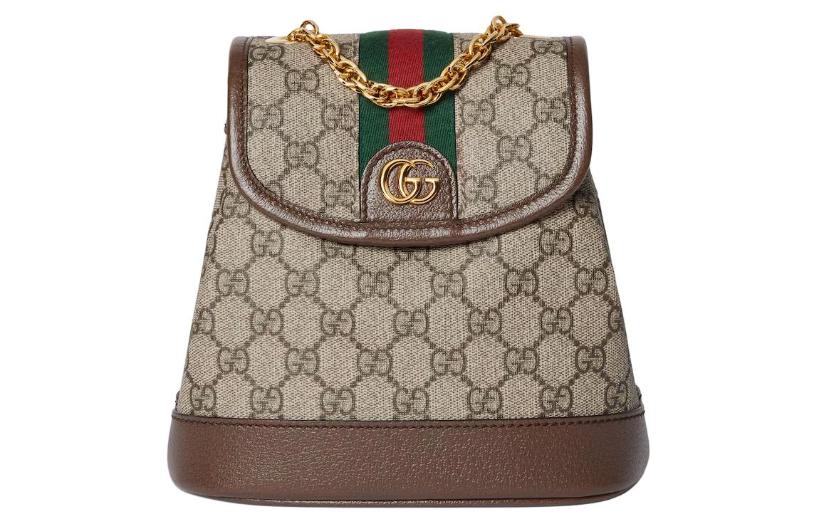 Женский рюкзак Gucci Ophidia (коричнево-бежевый)