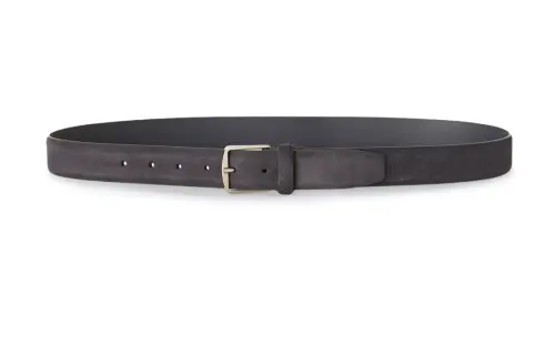 Loro Piana Solid Color Design Leather Belts Men's Gray Width 3.2CM