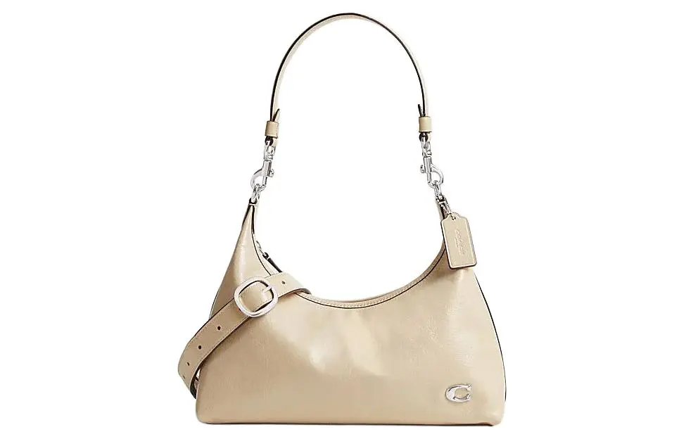 COACH Juliet Cow Leather Portable Crossbody Bag, Shoulder Bag Large Women's Ivory
