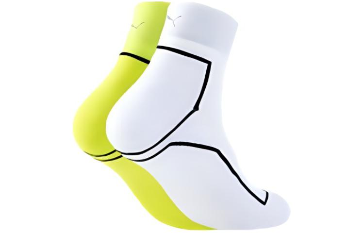 PUMA Ankle Socks Unisex 2 Pack Electronic Yellow+White