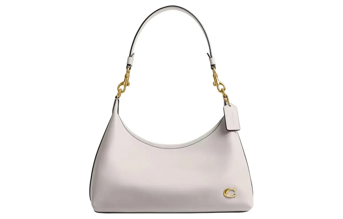 COACH Juliet Glove Tanned Leather Handbag, Shoulder Bag Large Women's Brass & Chalk