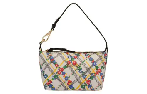 MIU MIU Spirit Fabric With Leather Handbag Mini Women's Cream