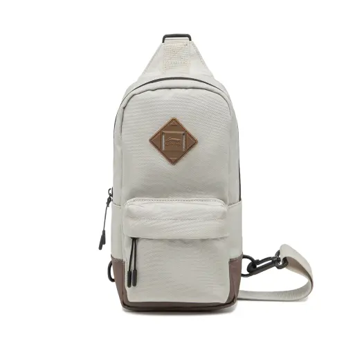 Li Ning Sports Life Collection Polyester Shoulder Bag, Crossbody Bag, Sling Bag Regular Unisex Oat Gray