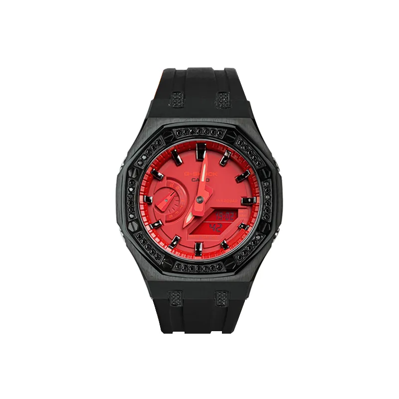 CASIO Unisex Liquid Crystal/Analog Dual Display Series 48.5mm Red Watch