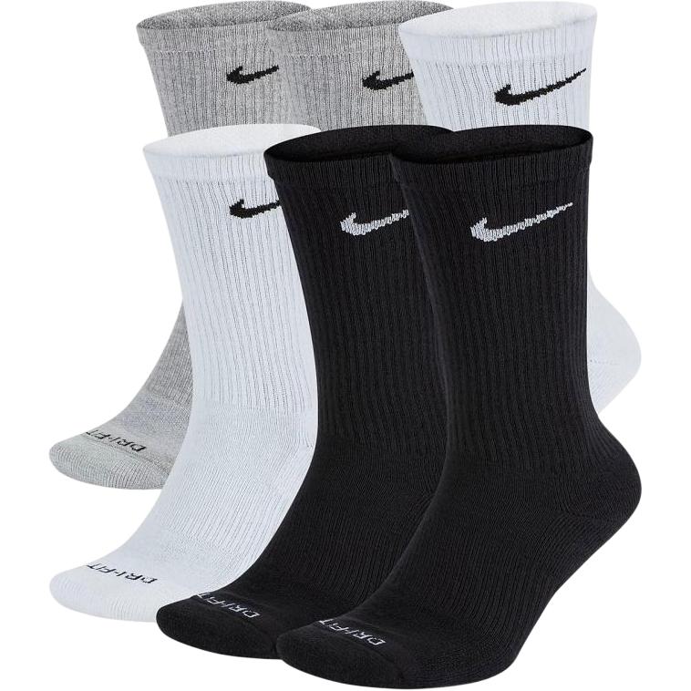 Nike Crew Socks Men’s 1 Set 6 Pack Black/Gray/White