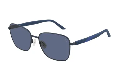 PUMA Injection Molded Metal Irregular Shape Sunglasses Unisex Blue