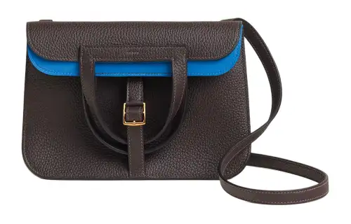 HERMES Halzan Clemence Bullock Leather Horse Hoof Bag, Handbag, Shoulder Bag, Crossbody Bag Women's
