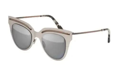 Bottega Veneta Stainless Steel Cat Eye Sunglasses Women's Beige