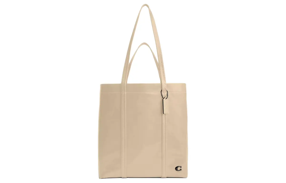COACH Leather Tote Bag, Shopping Bag, Shoulder Bag, Handbag Large Women's Ivory