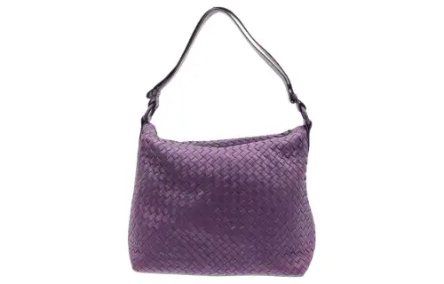 Bottega Veneta Intrecciato Calfskin Handbag, Shoulder Bag Women's Violet