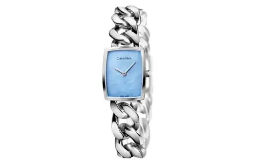 CK/Calvin Klein Wrist Watches Quartz Movement Stainless Steel Strap 22mm Blue Dial Women's Watch 30m Water Resistant