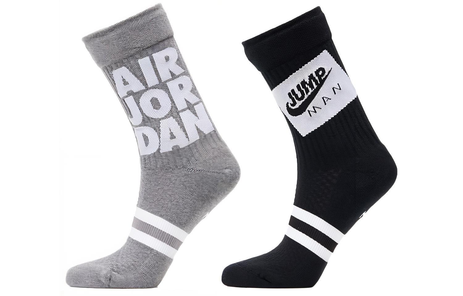 Jordan Crew Socks All Unisex 2 Pack Black/Gray Couple’s