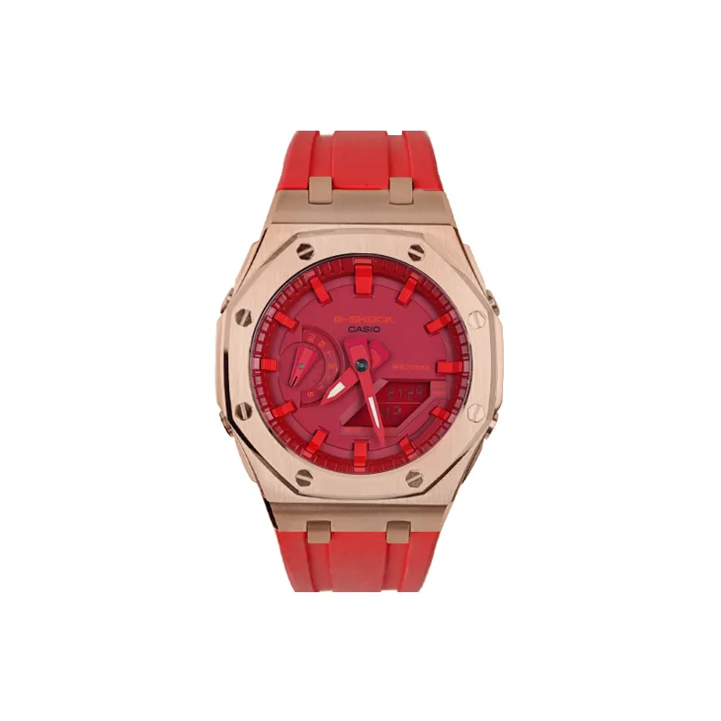 CASIO Unisex Liquid Crystal/Analog Dual Display Series 44mm Red Watch