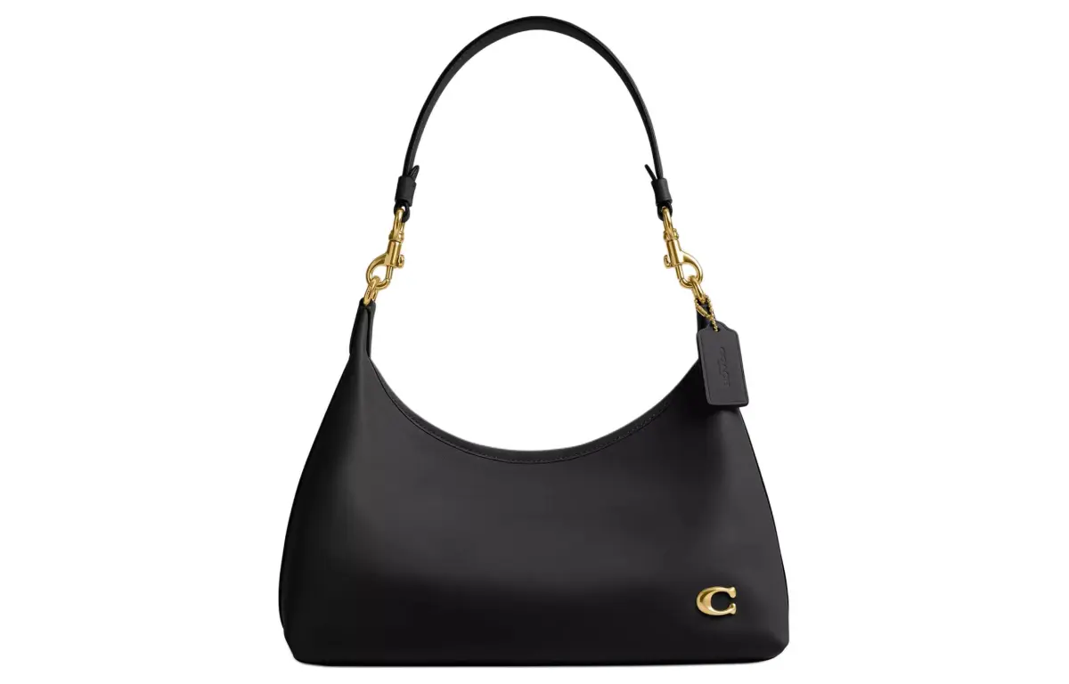 COACH Juliet Glove Tanned Leather Handbag, Shoulder Bag Large Women's Brass & Black