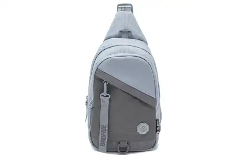 Li Ning Polyester Sling Bag Regular Unisex Shark Gray Spell Azure Blue