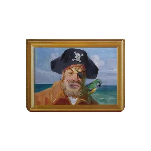 Ten Cents MSMF Cartoon Spongebob Pirate Captain Creative Personalized Oil Painting Style iPad Tenth Generation/Air4/5/10.9 Inch/ipadPro2022/21 Model/ipad5/6/10.2 Inch/9.7 Tablet Protective Case