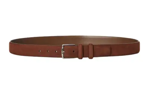 Loro Piana Solid Color Design, Pin Buckle Leather Belts Men's Brown Width 3.2CM