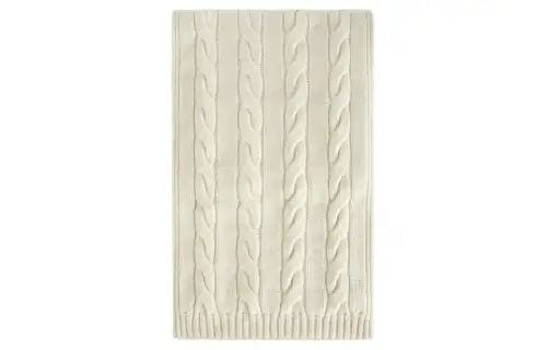 Loro Piana Cashmere Knit Scarves Unisex Ecru