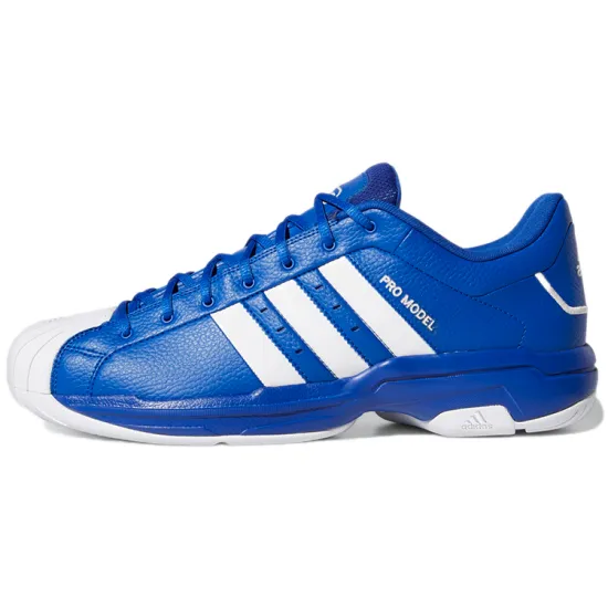 Adidas PRO Model 2G Basketball Shoes Unisex Low-top White/Royal Blue/Fern Green