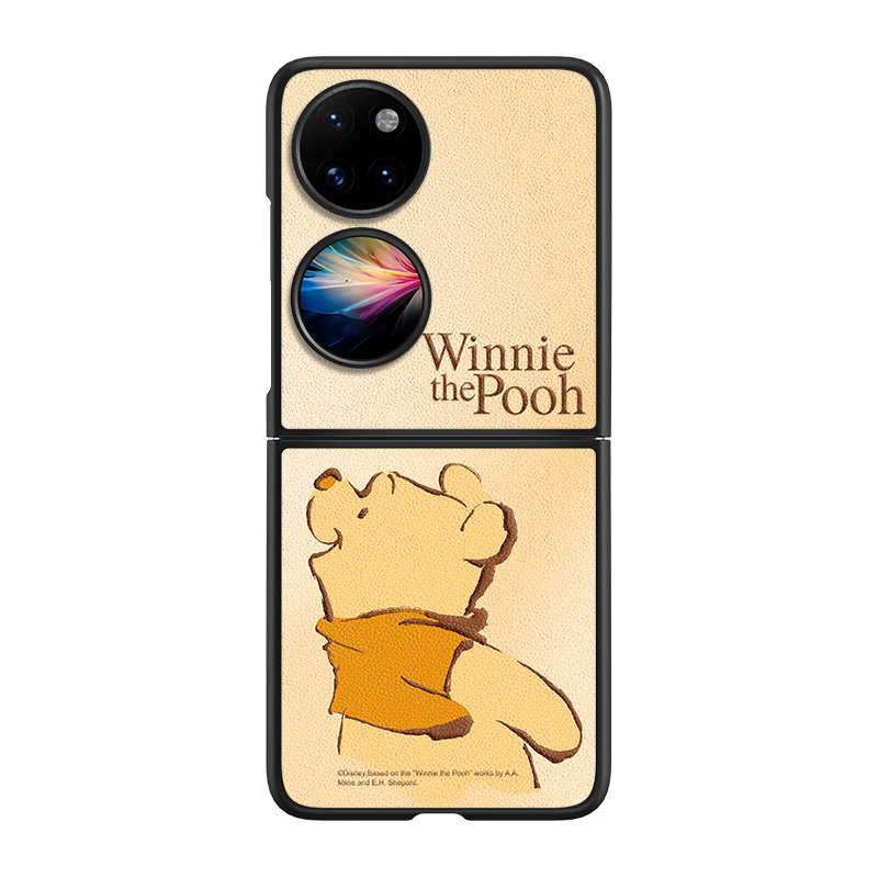 Disney Disney silicone material Wangwang Pooh mobile phone case suitable for HUAWEI/Huawei P50 Pocket/Pocket2/SAM SUNG/Samsung Galaxy Z Flip4/5 Cartoon anime couple trend