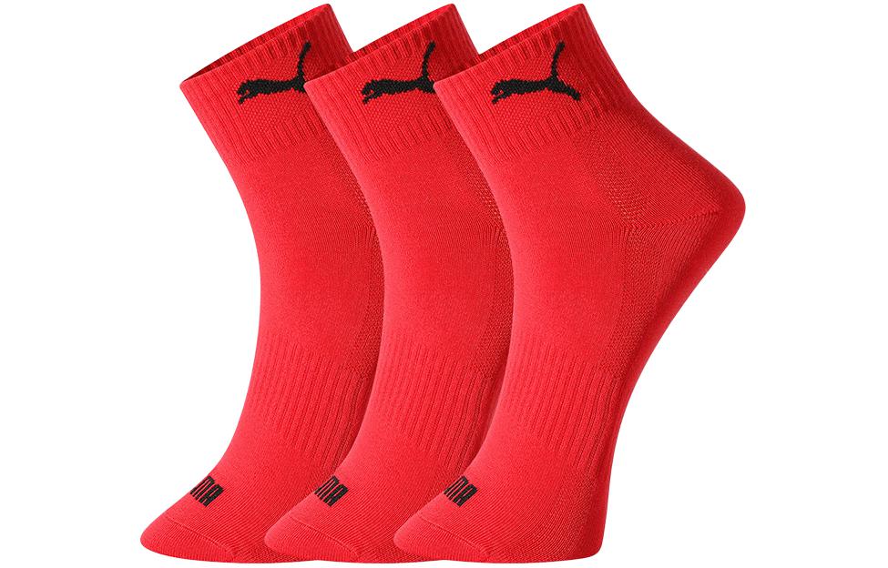 PUMA Crew Socks Unisex 3 Pack Red