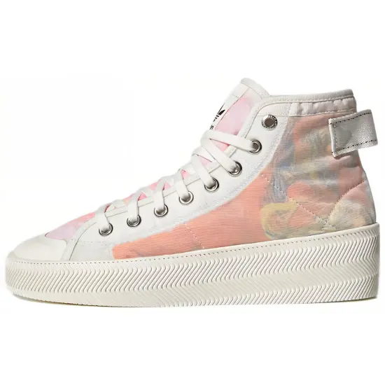 adidas originals NIZZA Series Skateboarding Shoes Unisex High-top White/pink/orange