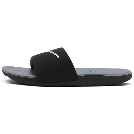 Nike Kawa Slide Black Metallic Silver GS/PS