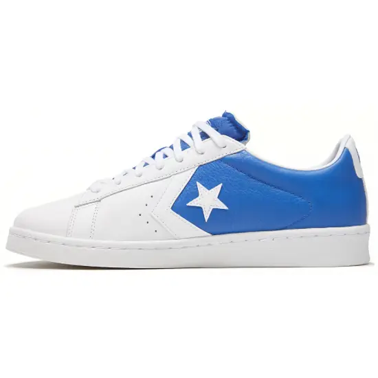 Converse Cons Pro Leather Skateboarding Shoes Unisex Low-top White/Royal Blue/Fern Green