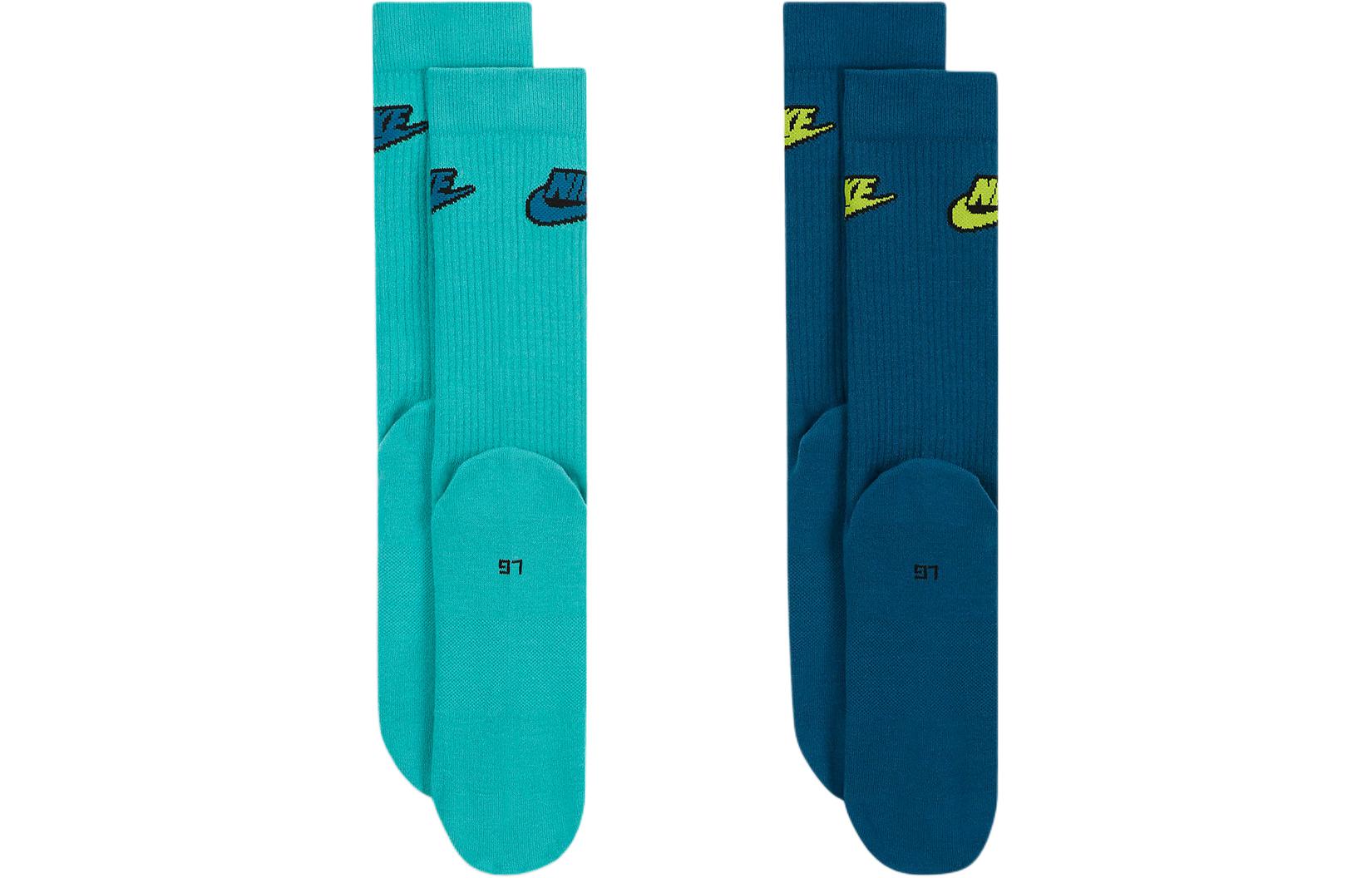 Nike Knee High Socks Unisex 2 Pack Blue/Green