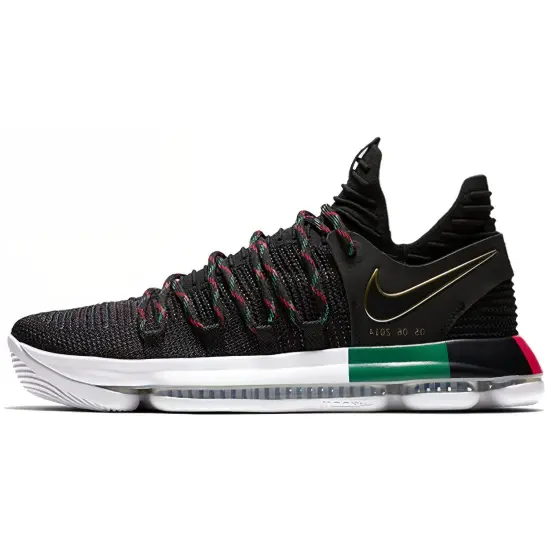 Nike KD 10 Basketball Shoes Men Low-top Black/Green/Red