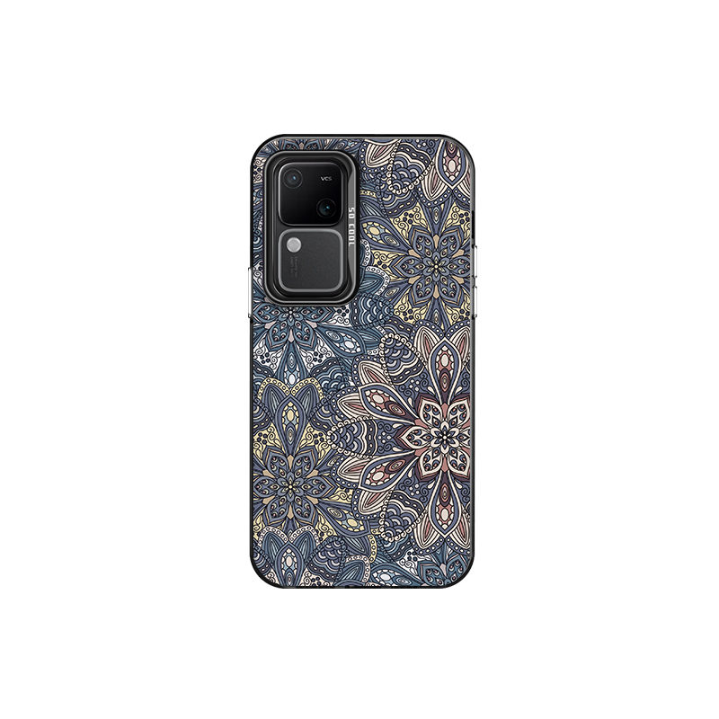 Stones PC material, retro Chinese style high-end color silver large hole mobile phone case, suitable for vivox100/x90/x80/s18/s17/s16/iqoo12pro/11/10/neo9/8 trendy cool art