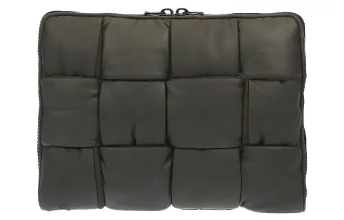 Bottega Veneta Men's Leather Padded Maxi Intrecciato Laptop Case Green