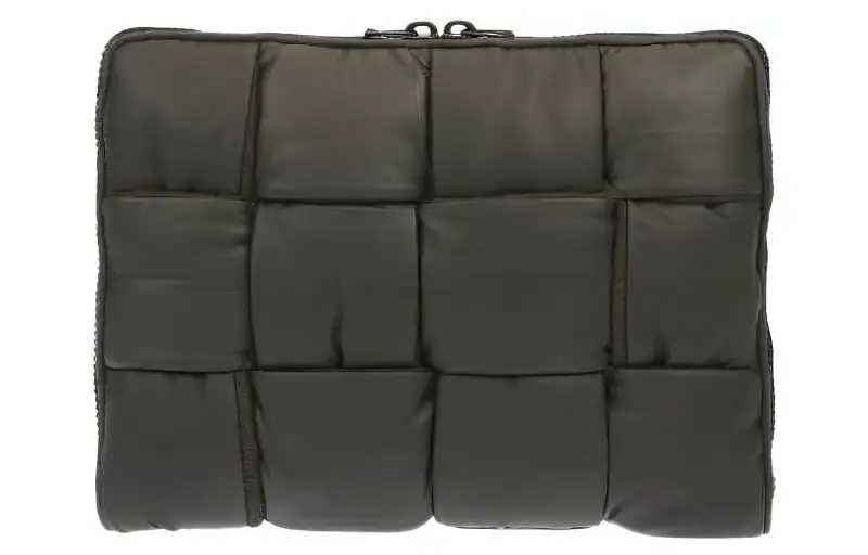 Bottega Veneta Men's Leather Padded Maxi Intrecciato Laptop Case Green