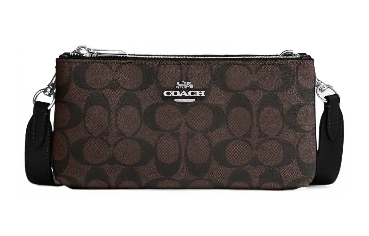 COACH Artificial Leather Crossbody Bags Small Women's Black Brown