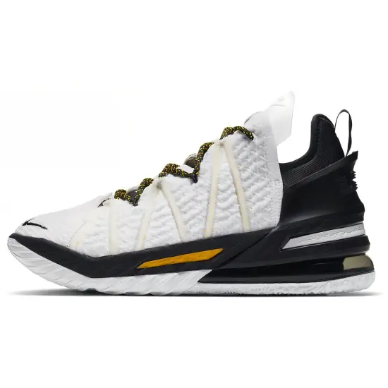 Nike Lebron 18 Basketball Shoes Men Low-top White/Black/Yellow