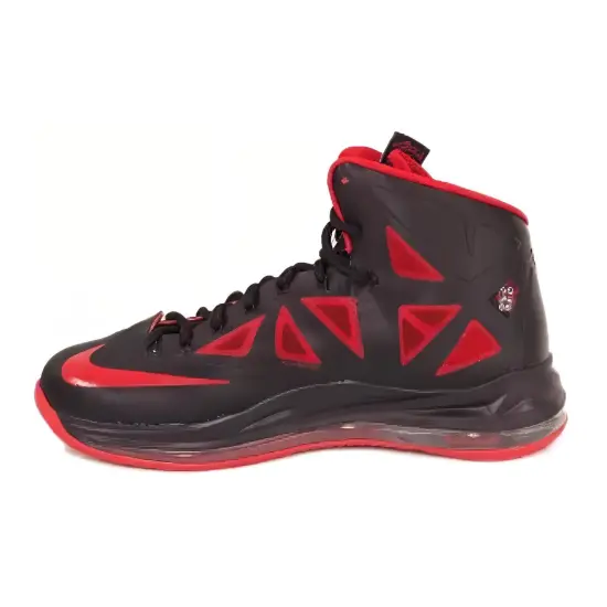 Nike Lebron 10 Basketball Shoes Men High-top Black/University Red/Metallic Silver