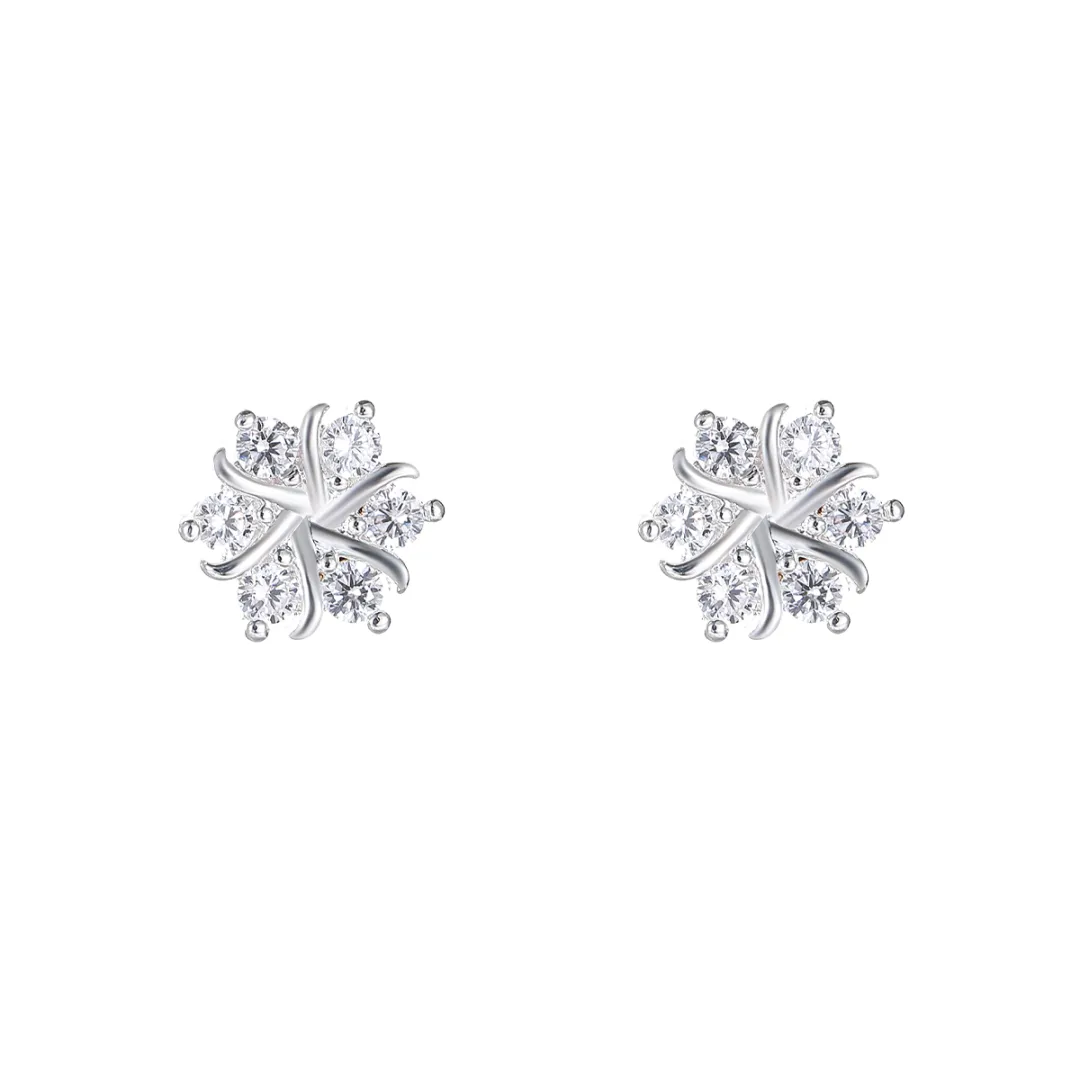 YUNXI 999 Fine Silver Stud Earrings Women's