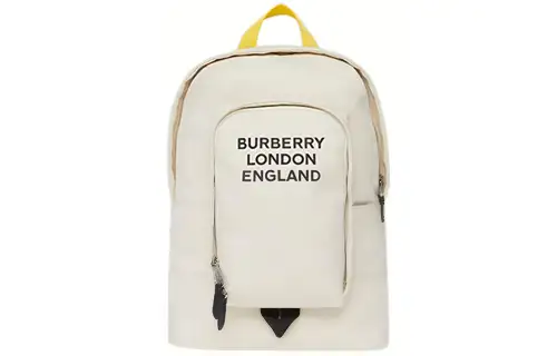 Burberry Canvas Backpack Large Men's Light Yellow