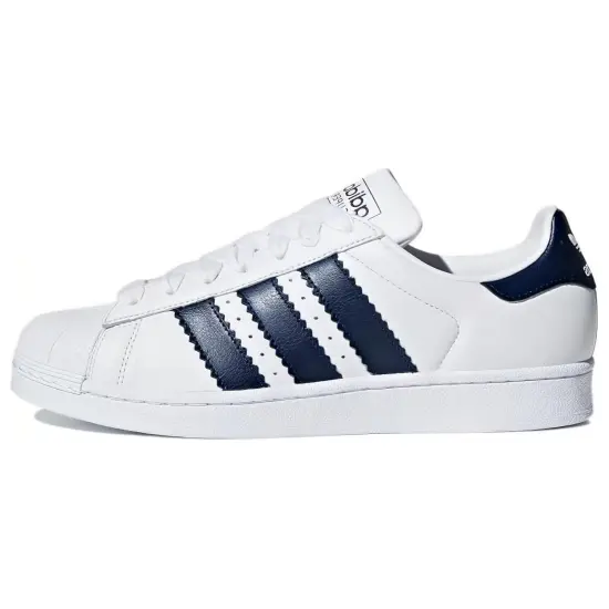 Adidas Originals Superstar Series Skateboard Shoes Men Low-top White/Royal Blue