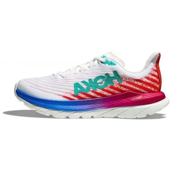 HOKA ONE ONE Mach 5 Running Shoes Men Low-Top White Red Green