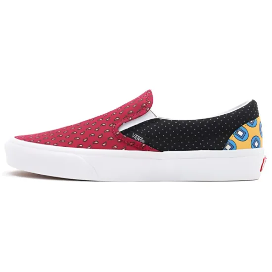 Vans Slip On Breathable Wear Resistant Non Slip Low Top Casual Skate Shoes Unisex Red Blue