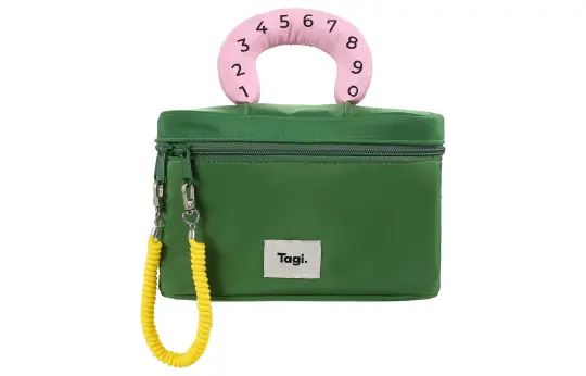 Tagi. Nylon Fabric Hotdog Bag Storage Bag Makeup Bag Large Women's Dark Forest