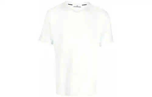 STONE ISLAND T Shirts Men's White Crew Neck Moderate Straight Fit